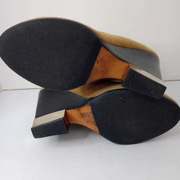 Givenchy Suede Chelsea Ankle Boots Tan Block Heel Resoled No Size Tag Measure 38 - Picture 6 of 15